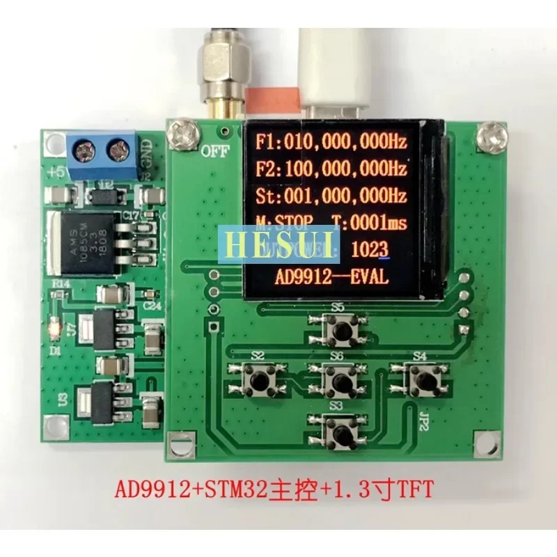 AD9912 sweep frequency 1GSPS main frequency 400MHZ sine wave output DDS synthesis