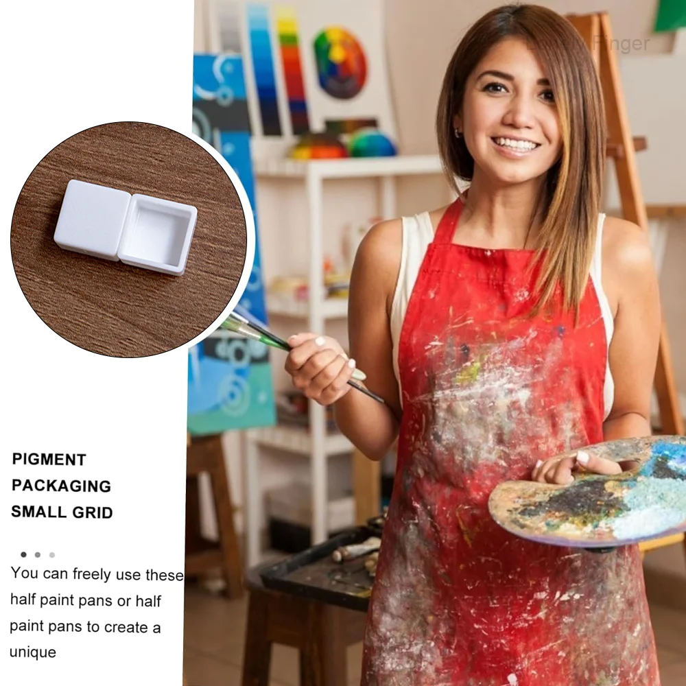50/100 قطعة من المقالي المائية الفارغة - مقالي مربعة صغيرة سعة 0.5 مل للوحات السفر وتخزين طلاء العينات ومجموعات الألوان المائية ذاتية الصنع #6