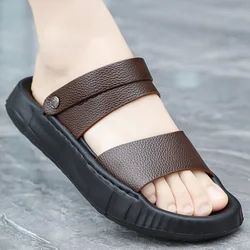 Men's thick sole simple casual sandals summer outdoor soft sole comfort beach shoes fashion dual-purpose sports walk slippers