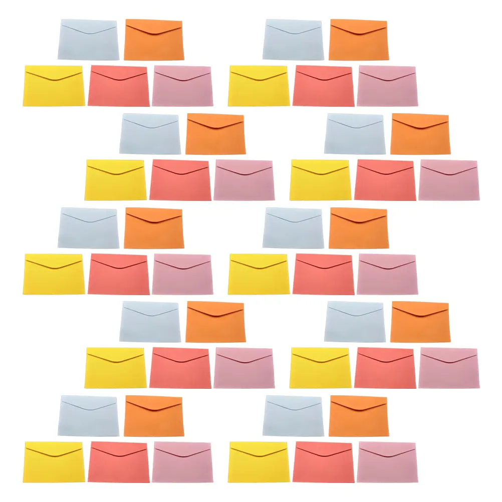 

50pcs Colored Envelopes Blank Letter Size Paper Invitations Greeting Cards Legal Coin Money Wedding