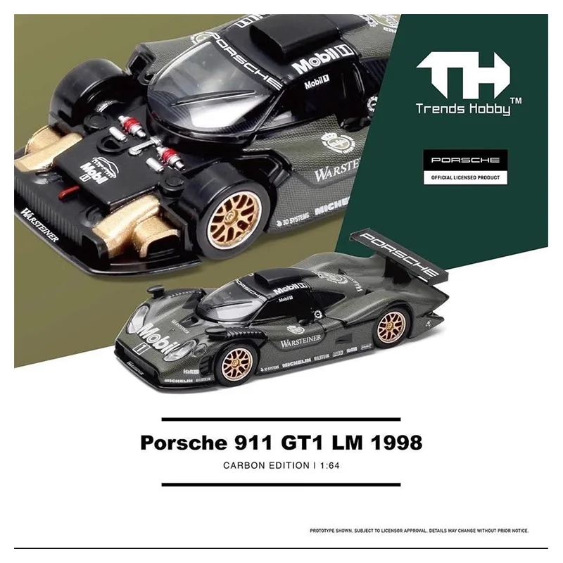 TH Porche 911 GT1 LM 1998 1:64 مقياس سبيكة يموت الصب نموذج مصغر سيارة تحصيل لعبة للكبار هدايا عيد الميلاد للبنين