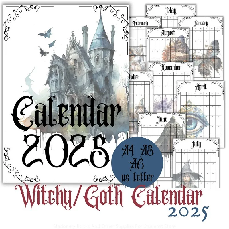 2025 Gothic Monthly Calendar Wall calendar