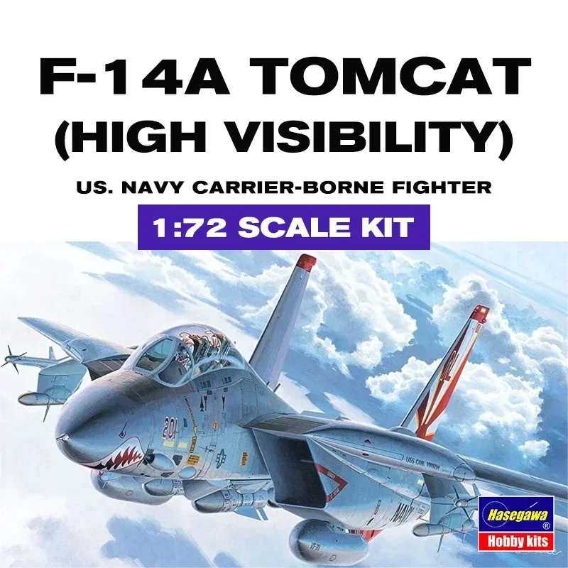 مجموعة نماذج طائرة بلاستيكية مجمعة من Hasegawa 00533 F-14A Tomcat (رؤية عالية) 1/72