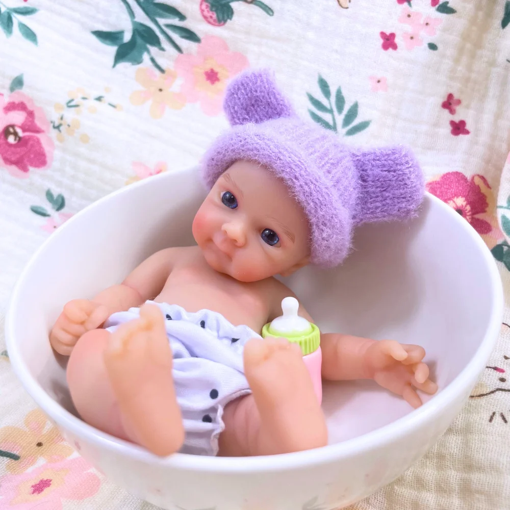 15 CM Mini Bettie Volledige Stevige Siliconen Reborn Babypop Wasbaar Lichaam Meisje Schattig 6 Inch Siliconen Pop Verjaardag Kerstcadeau