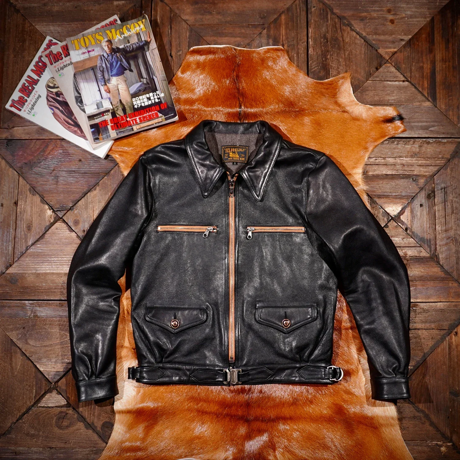 

Tailor Brando Classic Replica Hartman Aviator Jacket Vegetable Tanned Sheepskin Men's Classic Vintage Leather Jacket