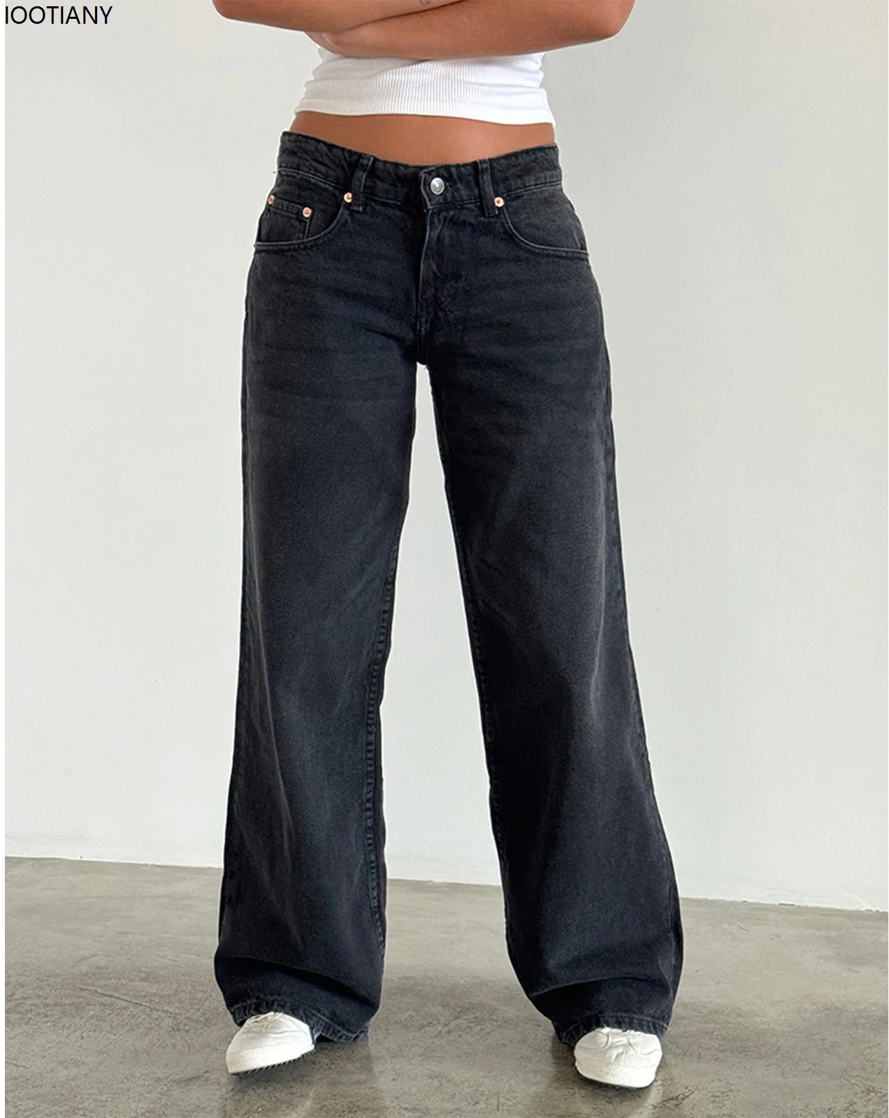 

2025 New Retro Y2k Jeans Fashion Women Autumn High Waist Pocket Stacked Wide Leg Pant Casual Baggy Streetwear Commute Denim Pant
