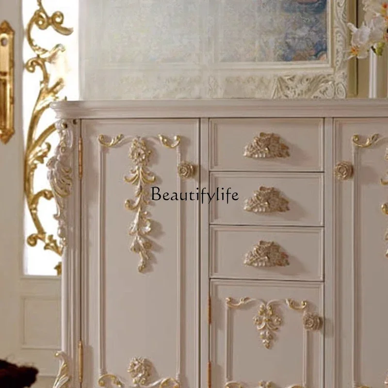 PG46 المحكمة الفرنسية جميع الخشب الصلب خزانة جانبية لتناول الطعام خزانة الشاي المنزلية