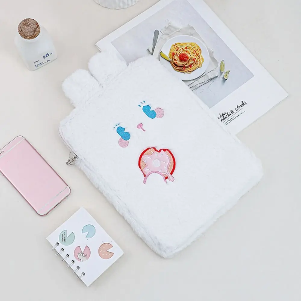 9-11 Inch Plush Laptop Sleeve Portable Soft Plush Rabbit Case Shockproof Padded Shockproof iPad Protective Case Business Trip