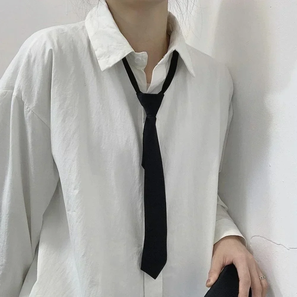 Unisex Black Simple Clip on Tie Security Tie Uniform Shirt Suit Neckties Steward Matte Funeral Lazy Neck Ties Men Women Students image 2