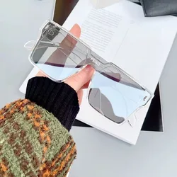 Oversized Sunglasses Square Women Sun Glasses Female Eyewear Eyeglasses One Piece Frame UV400 Shade Fashion Men Driving Glasses