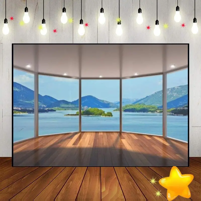 Office Window Video Conference Studio Party Background Birthday Decoration Banner Photo Game Baby Shower The Breath of Youth Bar