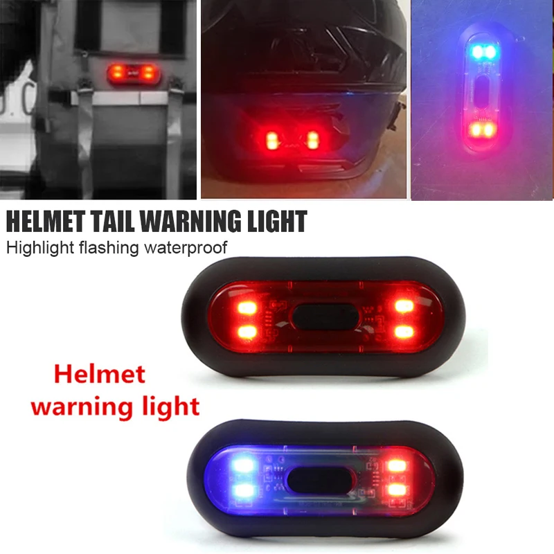 

Waterproof Motorcycle Helmet Warning Strobe Light LED Signal Lamp Decorative USB Charge Moto Bike Night Safety Flashing Blinker