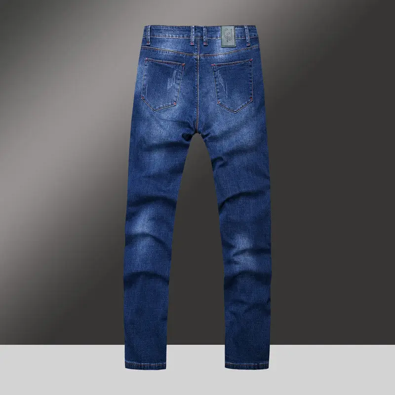 2023 wiosną i jesienią kolor kontrast Denim garnitur męska Trend koreańskie wydanie Slim Fit w stylu Casual, dostojna kurtka haftowana spodnie