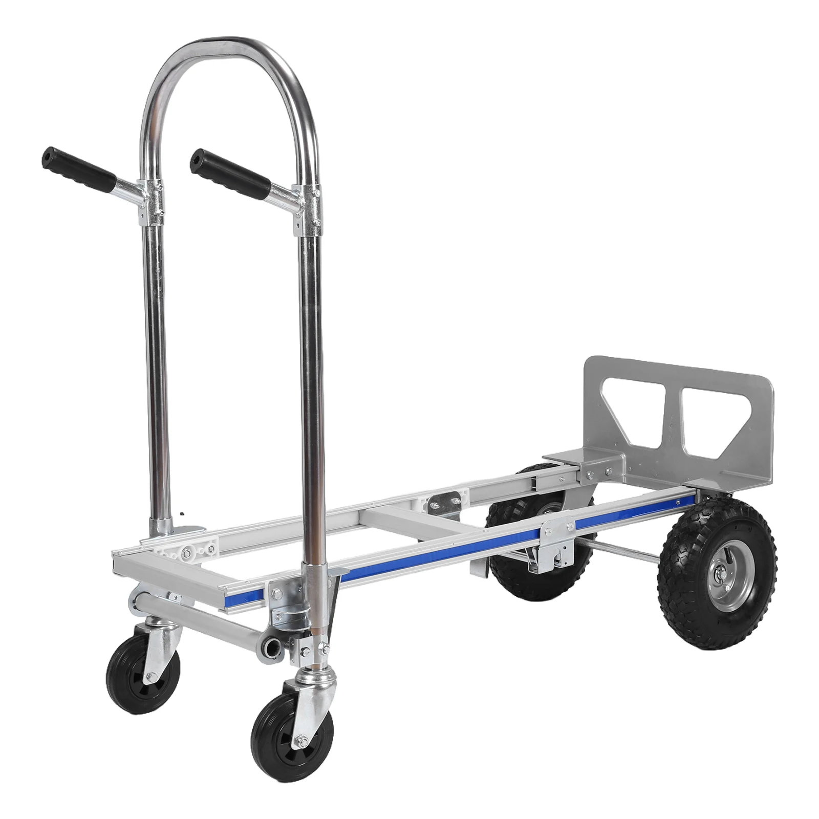 

Складная тележка-долли 2-в-1 из алюминия, грузоподъемность 800 фунтов, усиленная, с колесами, серия складных тележек для склада, супермаркета, сада