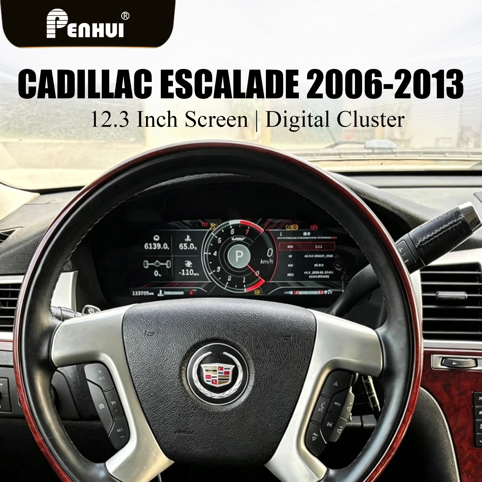 Car HUD LCD Cluster instrument multimedia dashboard Modification For Cadillac Escalade 2006-2013 Mulitmedia Panel