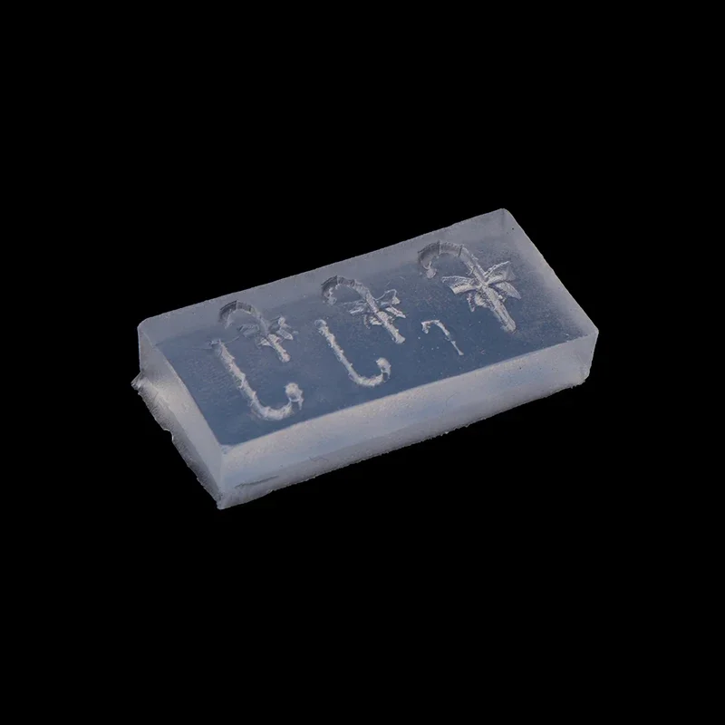 3D سيليكون مسمار العفن DIY عيد الميلاد عكاز قالب شفاف مسمار الفن زينة مانيكير تصميم أداة #4