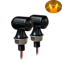 E Mark Retro Motorcycle Turn Signal Light LED mini Indicator Lamp 12V Amber LED Signals Lamp M8 fit for Cafe Racer Bobber