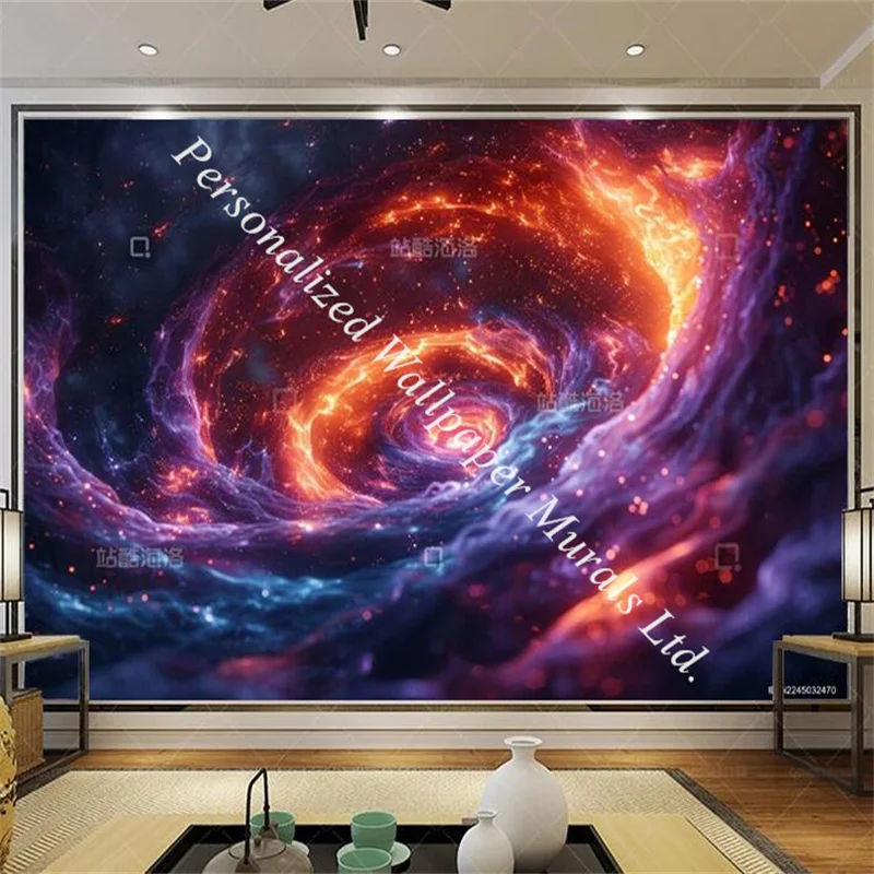 Spiral Nebula Cosmic Galaxy Spectacular Scenery 3d Mural Wallpaper for Living Room Kids Bedroom Ceiling Decoration Wall Paper