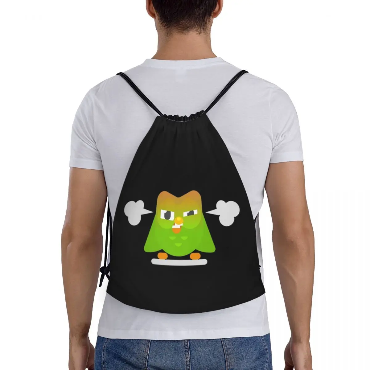 

Fashion Duolingo Owl Duo Backpacks Casual Portable Drawstring Bags Sports Bag Book Bags For Man Woman Students