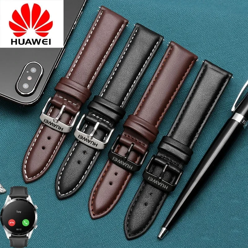 22mm Original Huawei leather Watchband For HUAWEI Watch GT2 Gt3 High-quality Strap For Huawei Watch3/watch3pro GT Bracelet Band