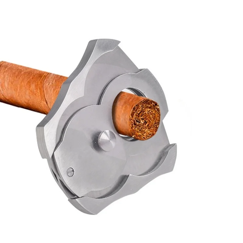 2026New Stainless steel double-edged cigar cutter, cutting table cigar cutting knife, cigar accessories