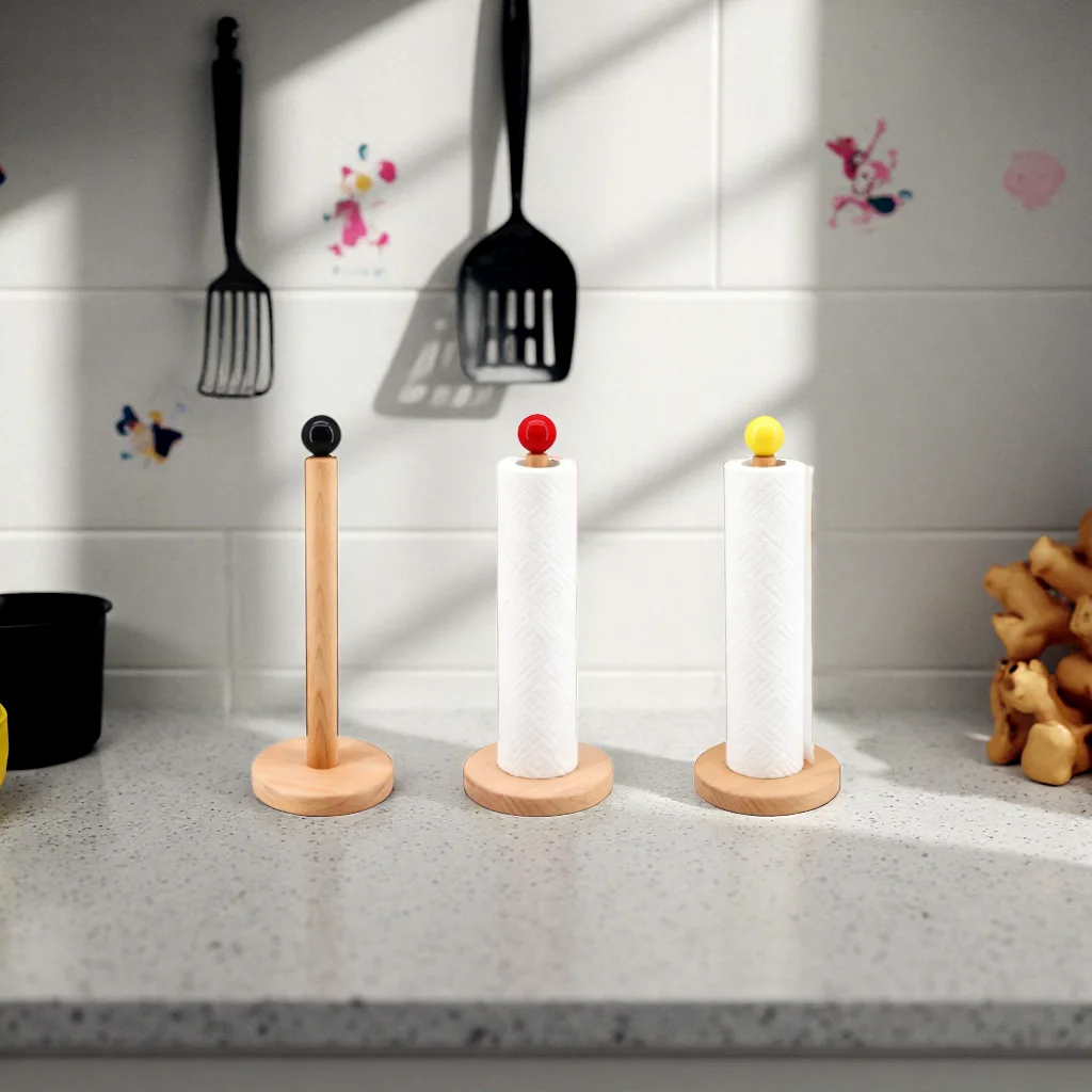 

Деревянный держатель для кухонных бумажных полотенец, вертикальный держатель для салфеток на обеденный стол, кухонная подставка для хранения