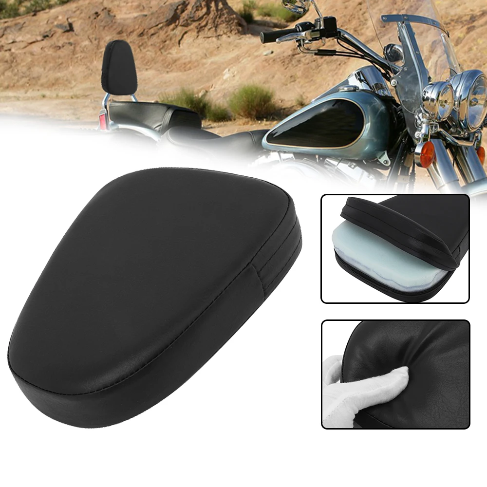 Motorcycle Black Synthetic Passengers Sissy Bar Backrest Cushion Pad Universal For Harley For Honda For Yamaha For Suzuki