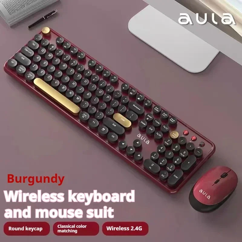 Aula/Wolf Spider Ac306 Mechanical Feel Wireless Keyboard And Mouse Set Desktop Laptop Mechanical Gamer Keyboard Office Gift