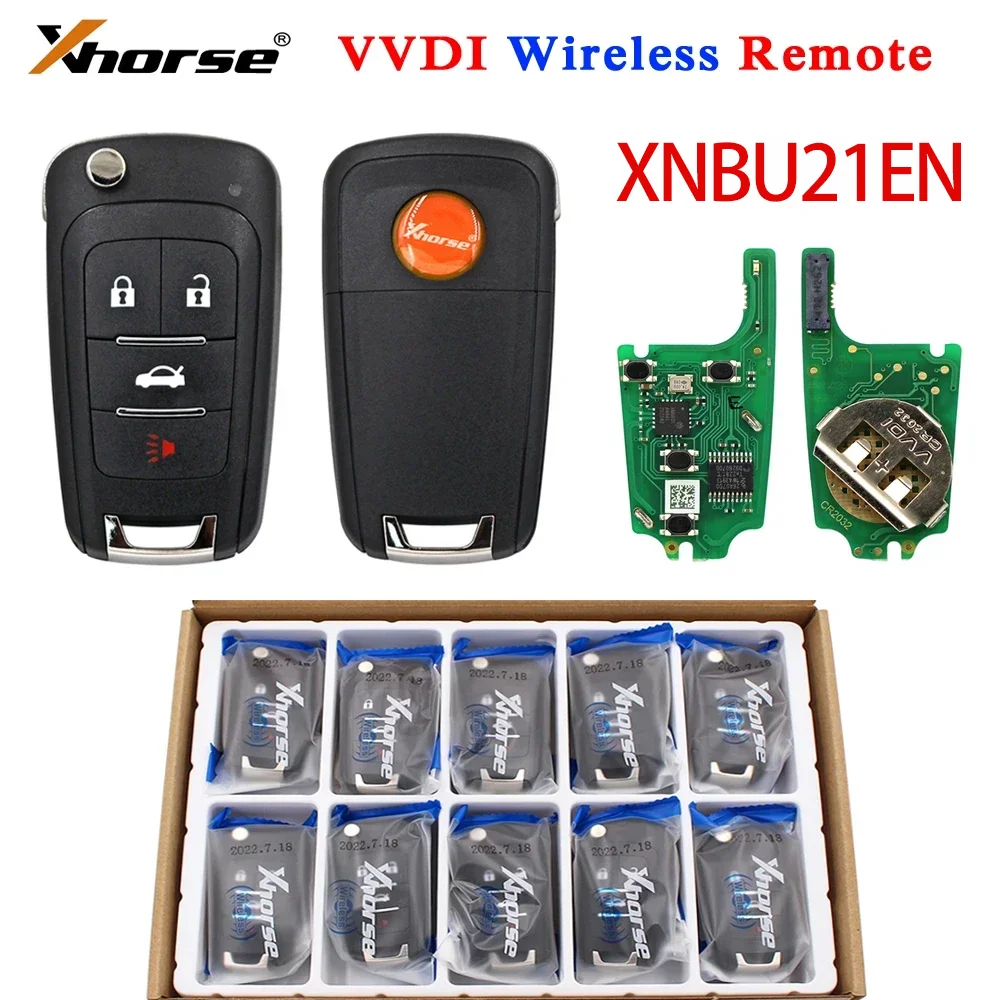 5 Pieces Xhorse XNBU01EN XNBU21EN VVDI Wireless Universal Remote Car Key for VVDI2 VVDI Key Tool for Chevrolet Buick Style