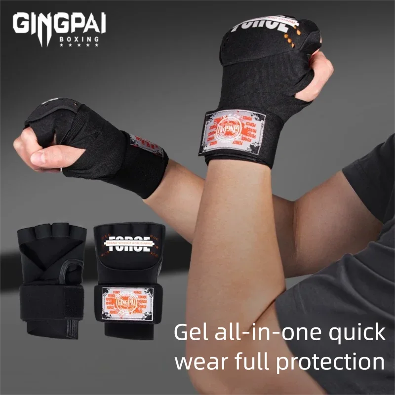 Boxing Hand Wrap Inner Gloves Add Non-Newtonian Fluid Half Finger Gel Boxing Glove for Muay Thai MMA Kickboxing Martial Arts