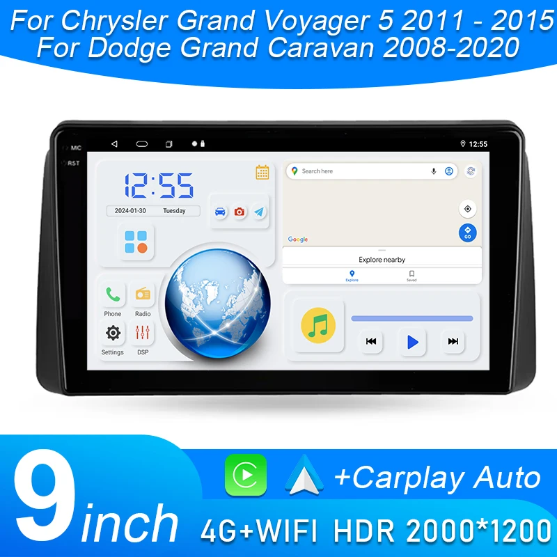

Android 15 Car Navigation Multimedia Player For Chrysler Grand Voyager 5 2011 - 2015 For Dodge Grand Caravan 2008-2020 2DIN DVD