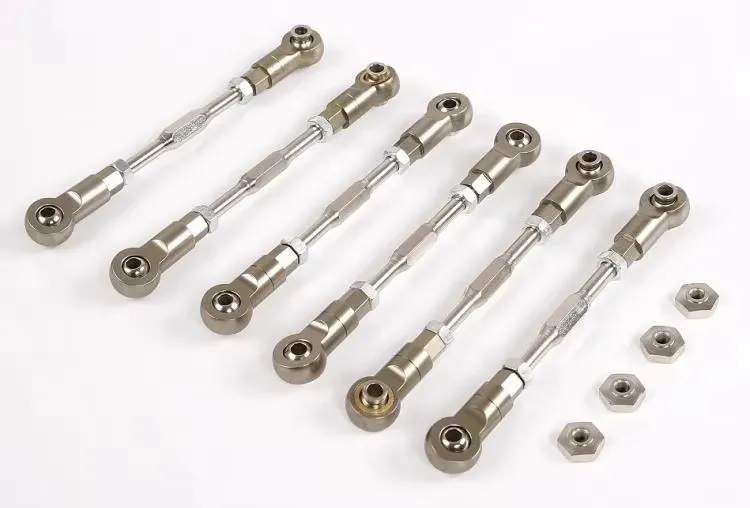 

CNC precision machining all metal adjustable front and rear suspension rods Steering rods set for 1/5 ROFUN LT LOSI 5IVE-T