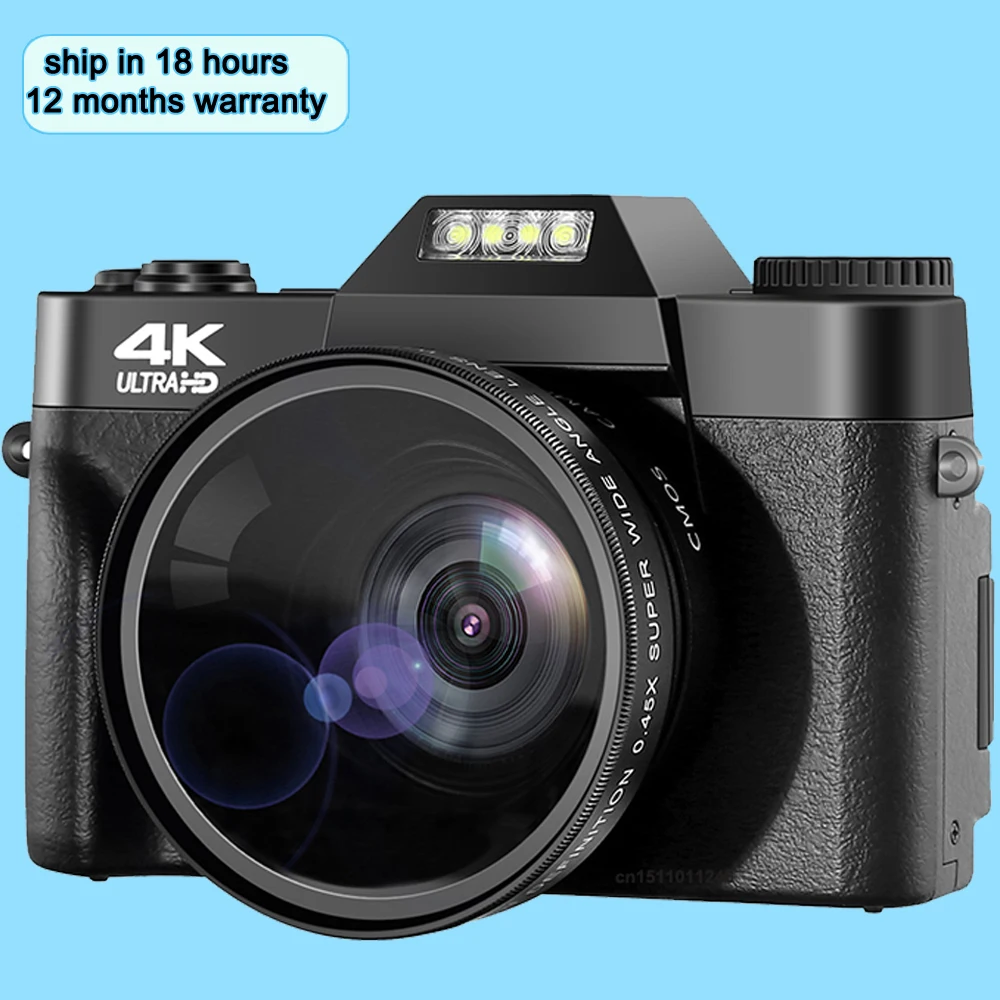 4K Camera For YouTube 16X Zoom Vlogging 60FPS Auto Focus Pro WIFI Digital 48MP Video Camcorder Recording Webcam