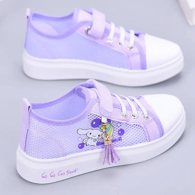 

Anime Kuromi Cute Kids Breathable Canvas Shoes Student Low Top Sports Shoes Wear-Resistant Sneakers Girl New Gifts