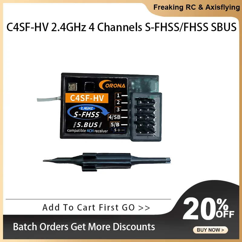 

Ресивер CORONA C4SF C4SF-HV 2,4 ГГц, 4 канала, фоторесивер FHSS SBUS совместимый с FUTABA 3PV/7PX/4PLS/4PV/7PX/4PX и т. д., запчасти для моделей