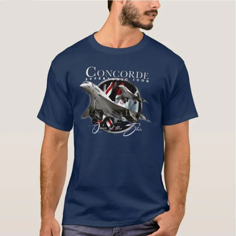 Franco-British Concorde Supersonic Airliner Aviation T-Shirt 100% Cotton O-Neck Short Sleeve Casual Mens T-shirt Size S-3XL