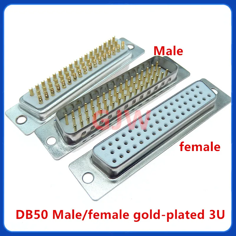 1 szt. 1U 3U pozłacane HDP50 DP50 DB50 złącze męskie/żeńskie prosty Pin D-Sub 50pin adapter 50pin 50P