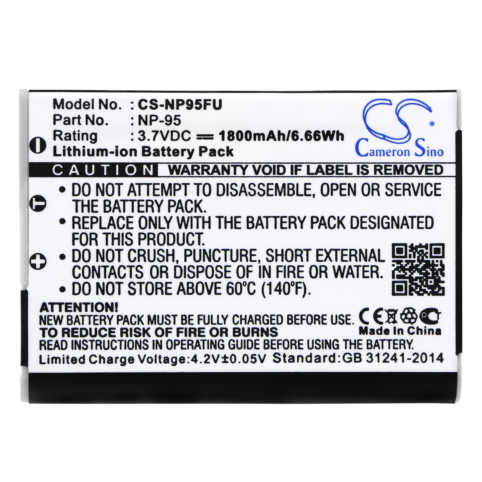 Li-ion Camera Battery for Ricoh and Fujifilm - 3.7V, 1800mAh, Compatible with X100T, X100S, X100, X70, X30, XF10, X-S1, GXR