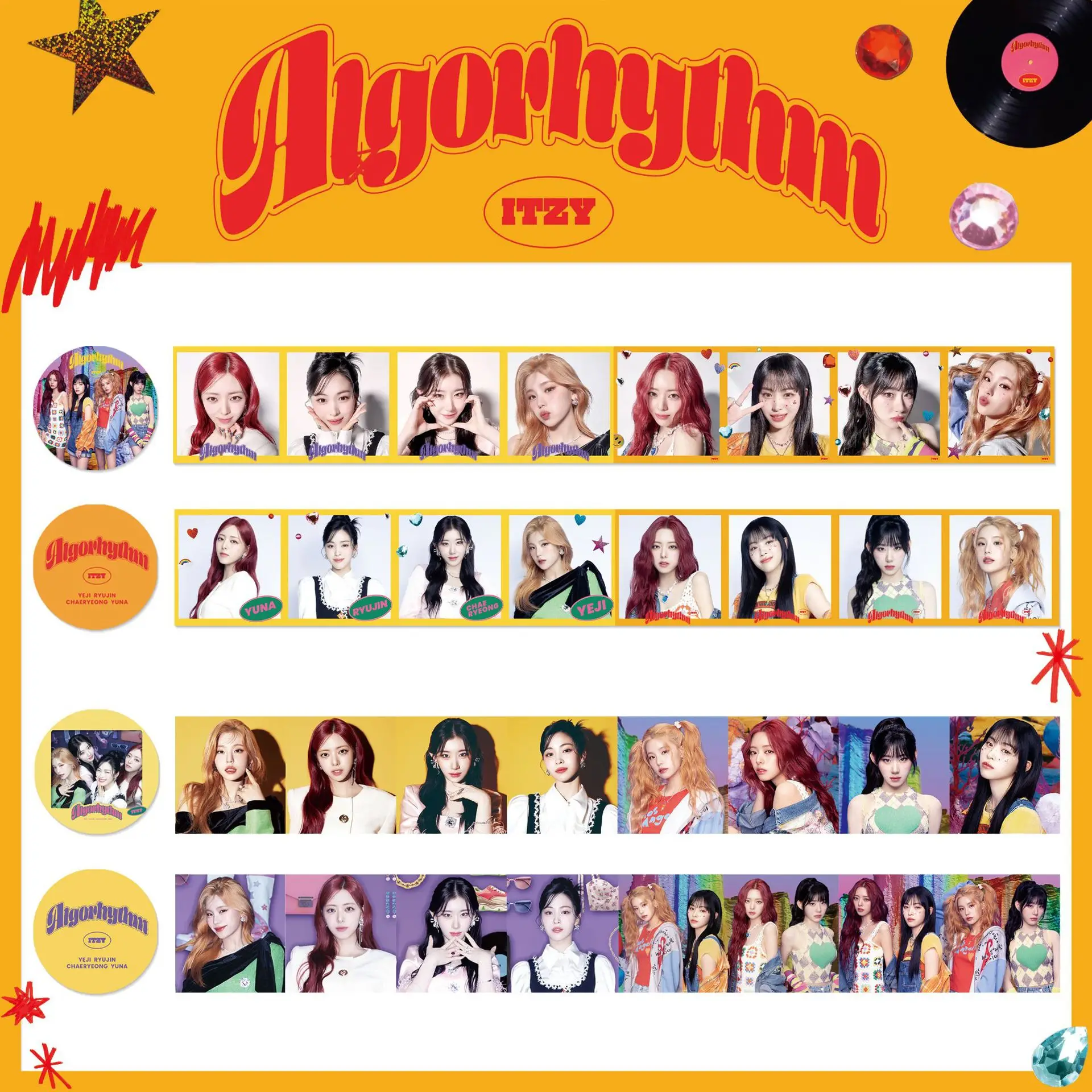 

Альбом KPOP ITZY «Algorhythm», фотокарточная лента YEJI RYUJIN YUNA, периферийный фотоальбом CHAERYEONG Lia, коллекционные подарки для фанатов