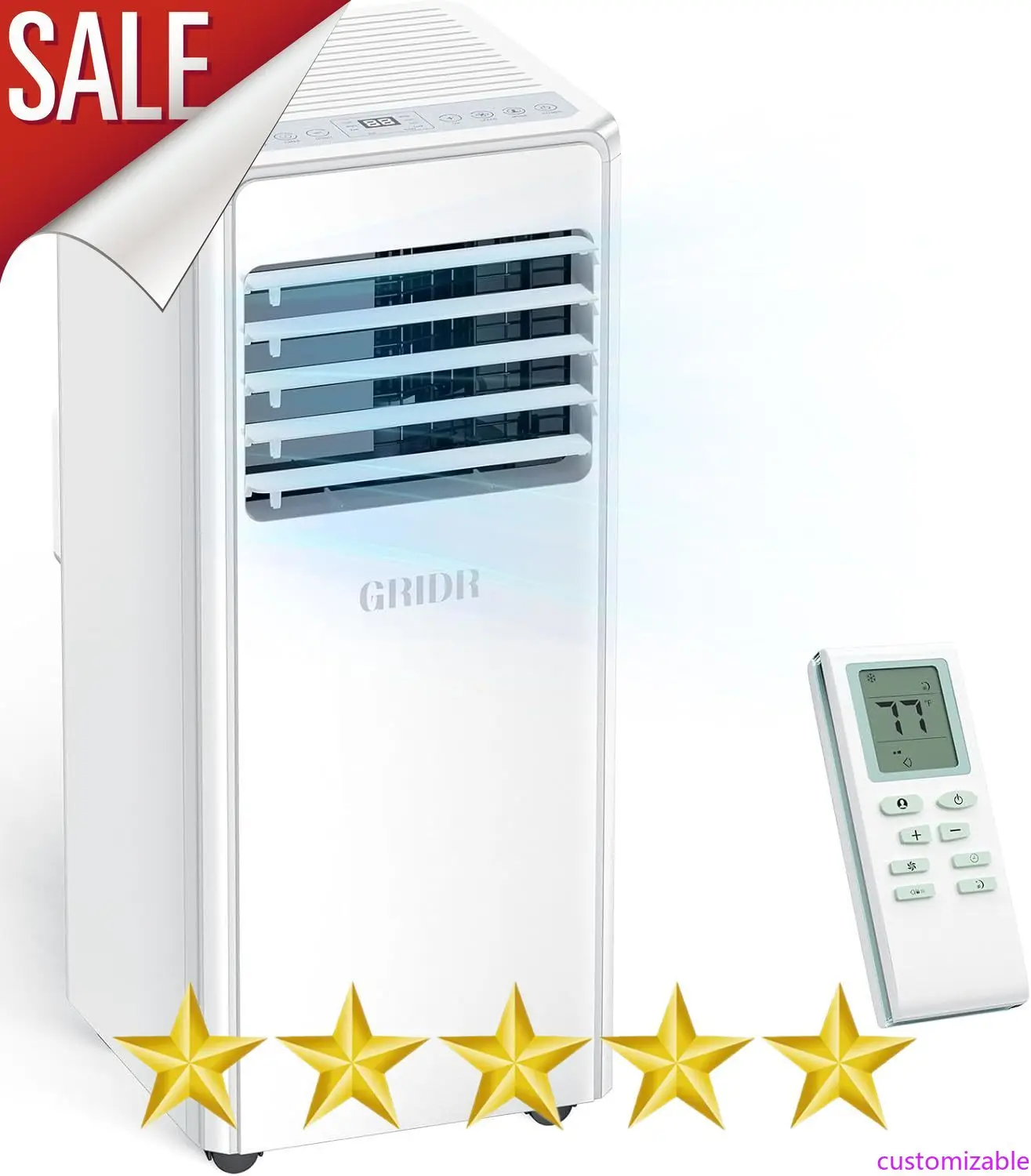 

Customizable Portable Air Conditioners, 8,000 BTU AC Unit for Bedroom with 4 Modes Cooling/Dehumidifier/Fan/Sleep, Up to 300 sq.
