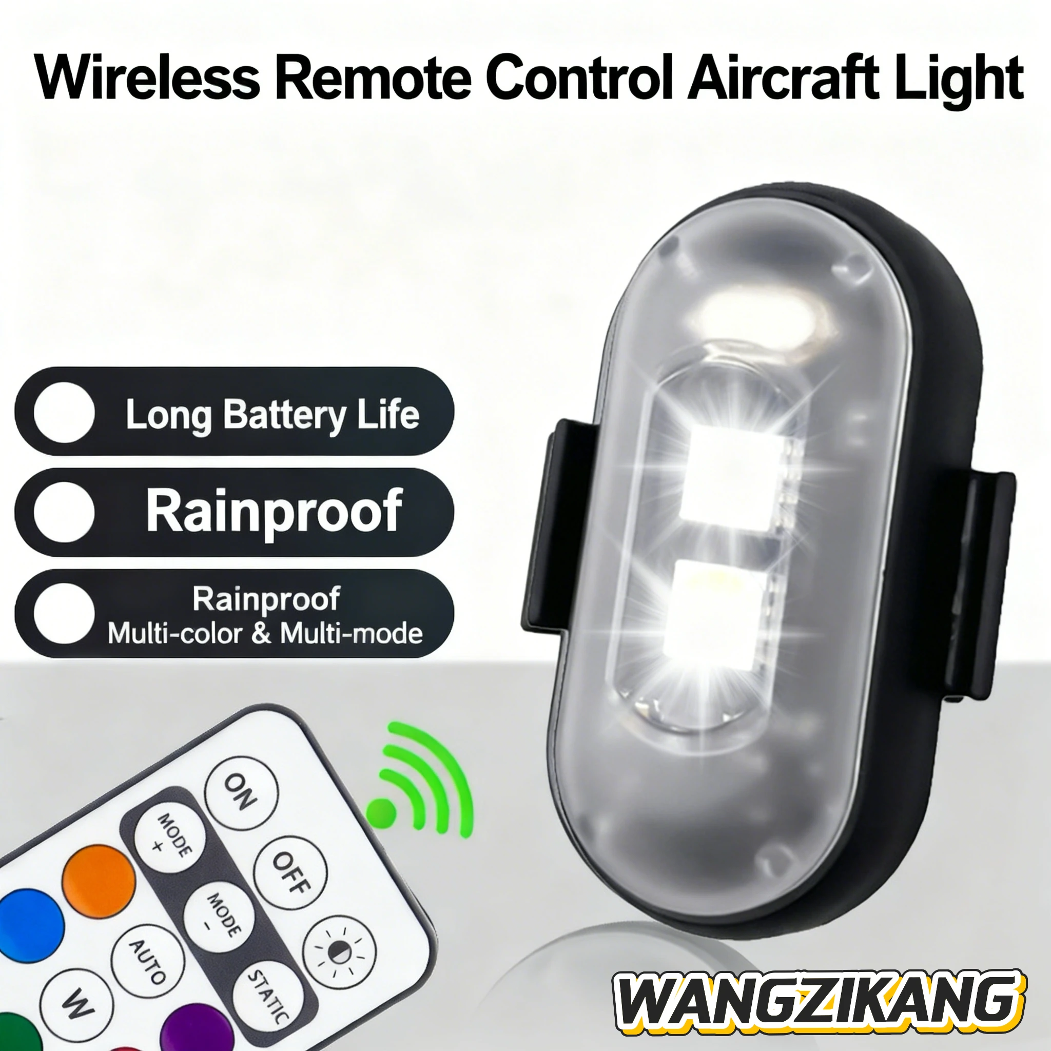 Rechargeable Long-Lasting RGB LED Strobe Light Wireless Warning Position Light for Aircraft Helicopter Motorcycle CarAccessories