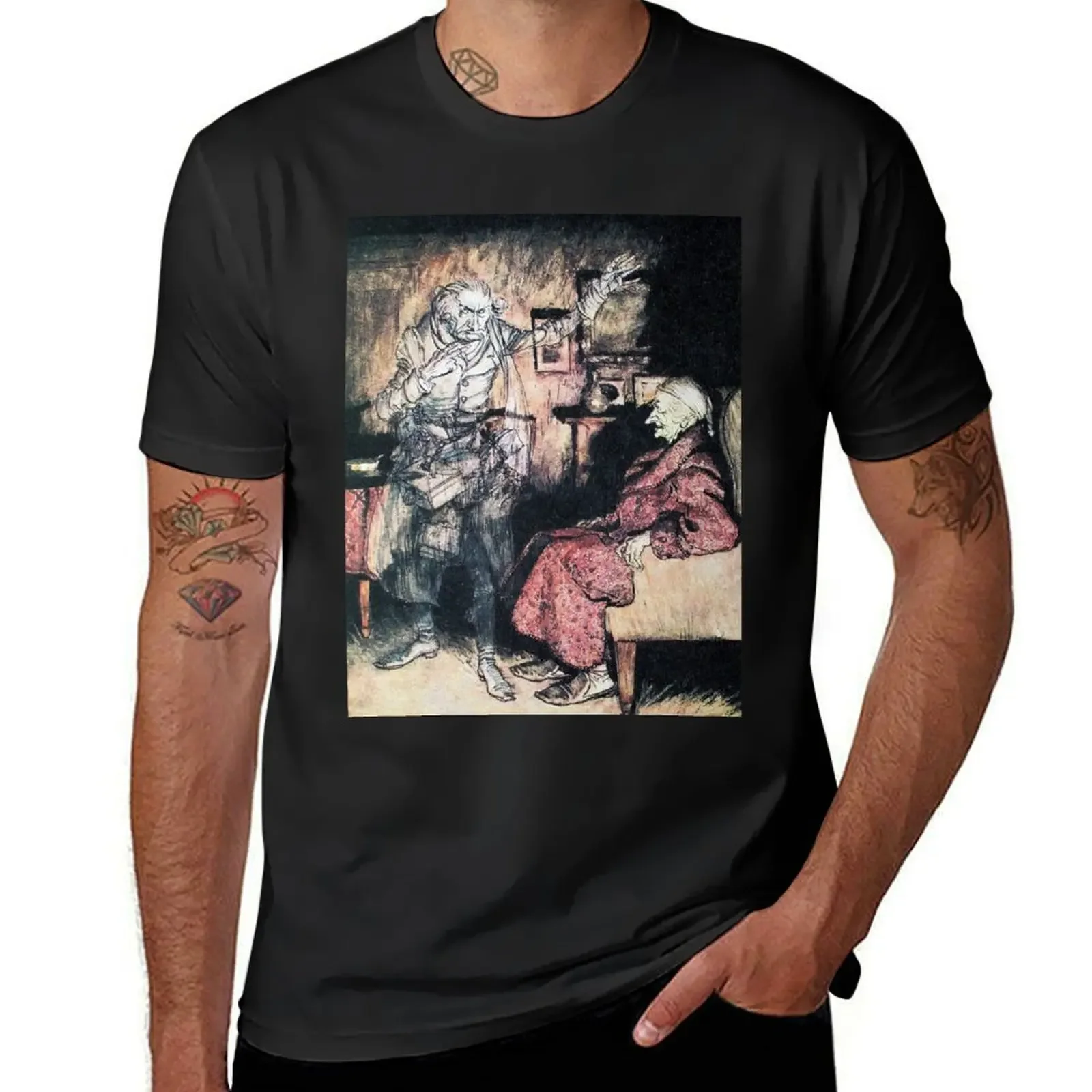 Jacob Marley - A Christmas Carol - Arthur Rackham T-Shirt summer clothes baggy shirts anime t shirt for men