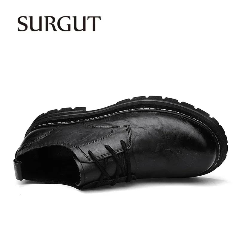 SURGUT Genuine Leather Big Toe Shoes Anti-Collision Outdoor Shoes Comfortable Low-Top Working Men's Shoes