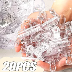 3/5/20Pcs Sealing Clip Clear Acrylic Spring Plastic Clip Mini Folder for Test Paper Snack Files Study Office Desk Storage Supply