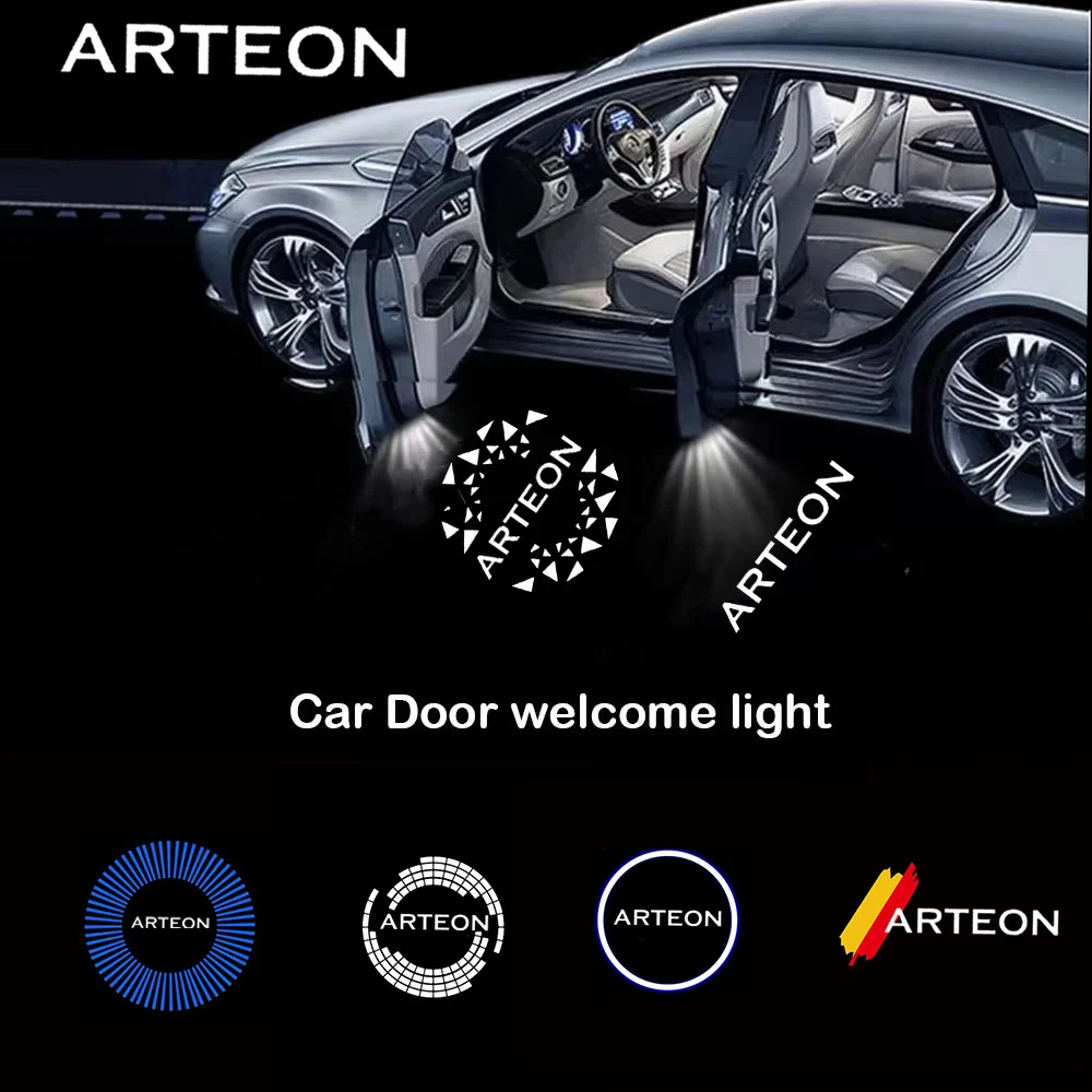 2Pcs HD LED Car Door Welcome Projector Atmosphere Shadow Light Auto Styling Replacement Accessories For VW Arteon 2017-2022