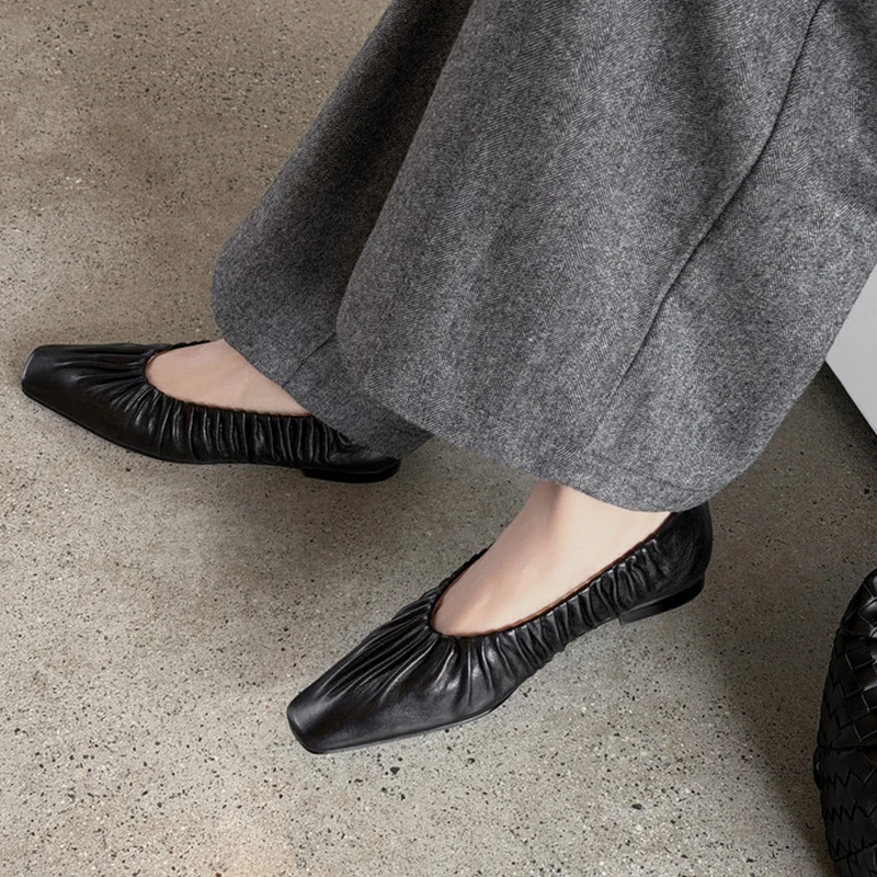 Women’s Genuine Leather Loafers - Low Heel Flats for Spring