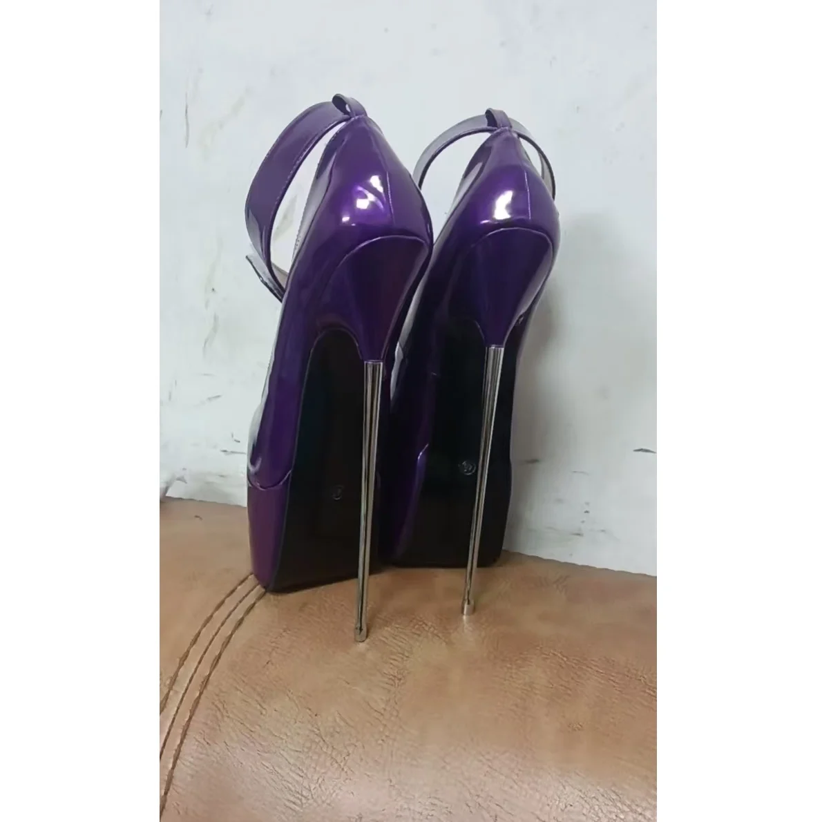 Escarpins en cuir violet à talons hauts fins pour femmes, chaussures Parker pointues, grande taille, mode sexy, été, 2024