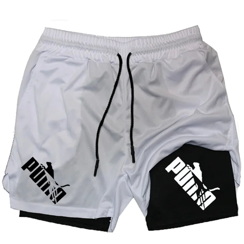 

Men's 2-in-1 double-layer shorts Breathable, sweat-wicking and quick-drying for outdoor running.