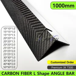 Carbon Fiber Angle Bar 3K High Hardness Composite Material Length 1000mm Carbon L Beam for Tubular Structure Reinforcement