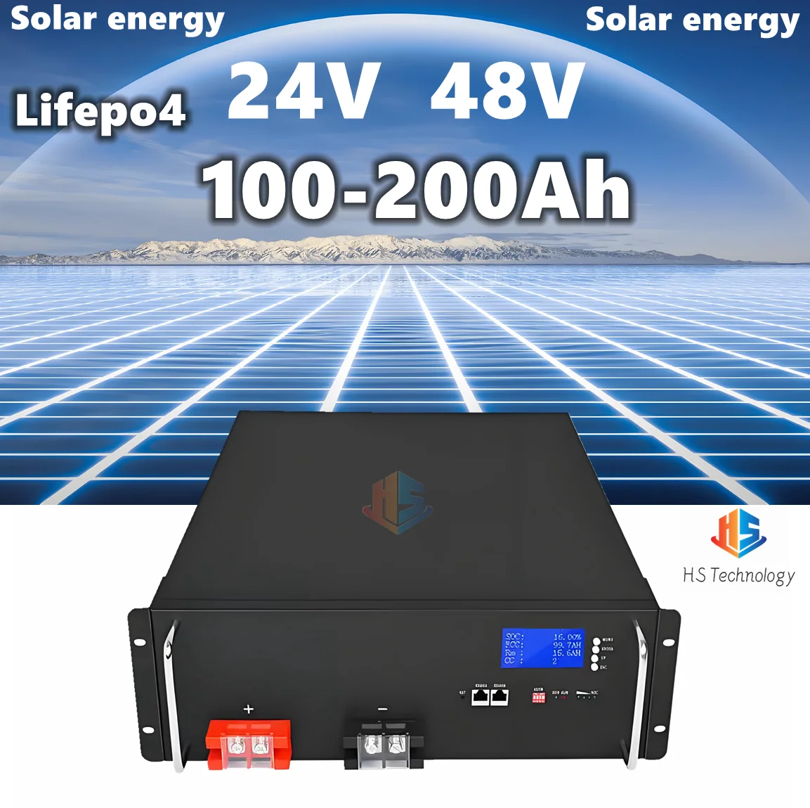 HS 48V 24V 80Ah 100AH 120A 150Ah 200Ah lifepo4  batterry bluetooth wall mounted with charger for solar system inverter